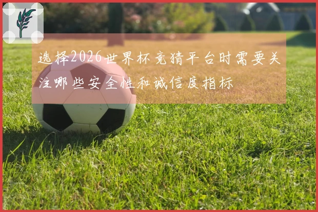 选择2026世界杯竞猜平台时需要关注哪些安全性和诚信度指标